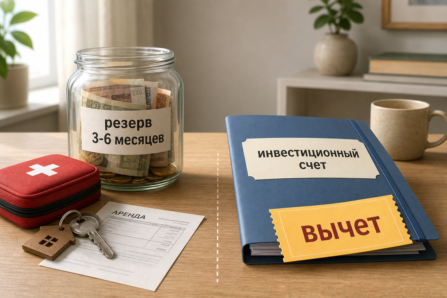 Резерв на непредвиденные расходы сопоставлен с папкой инвестиционного счета и налоговым купоном.