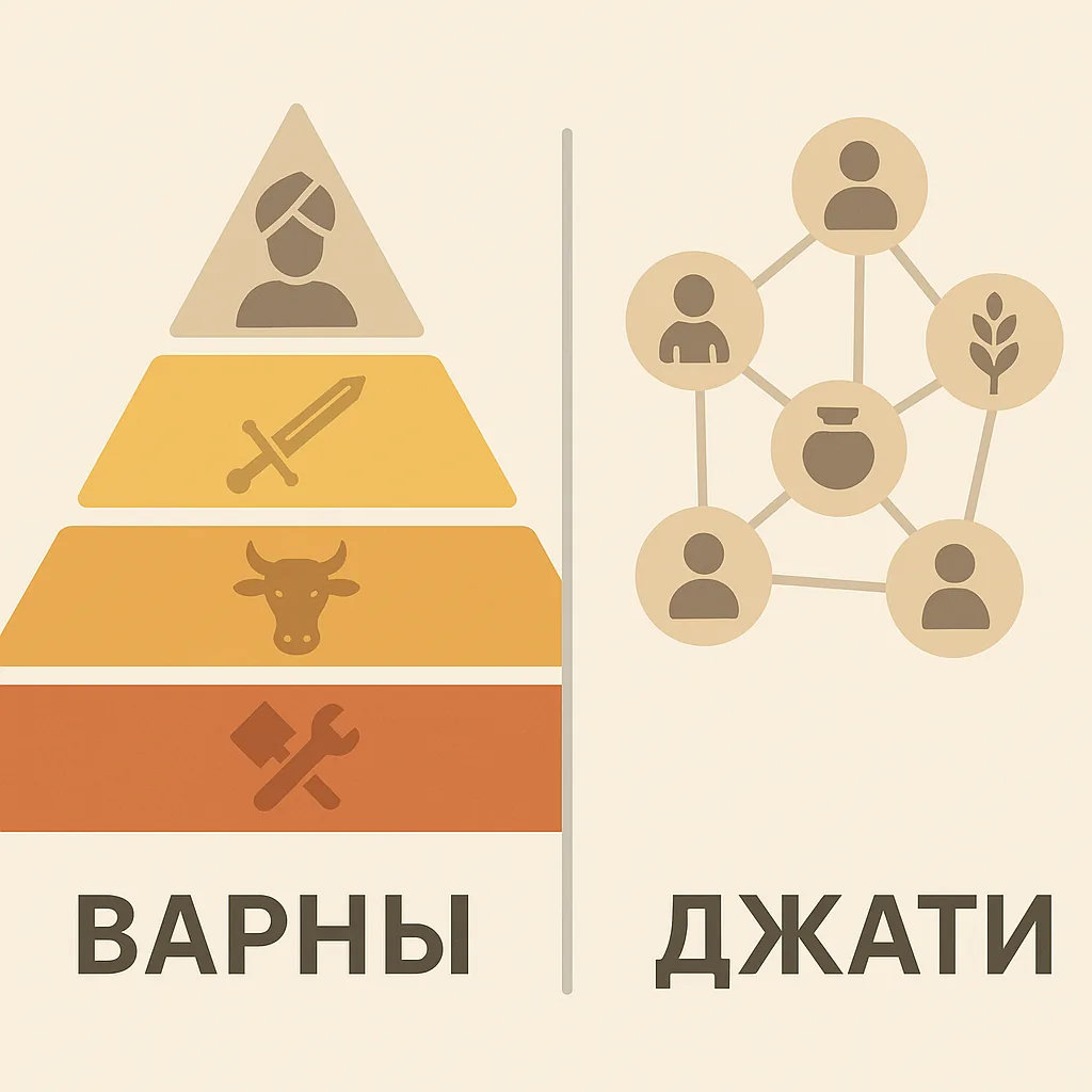 Схема варновой иерархии индийской кастовой системы